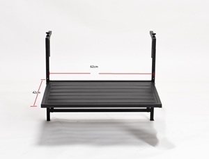 Mesa <span class=keywords><strong>plegable</strong></span> grande para exterior balcón para barandilla, barra de patio Mesa colgante ajustable montada para terraza de jardín balaustre, color negro - Product Image 3