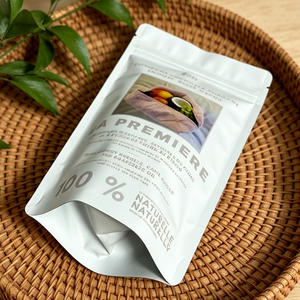 Resealable white Cosmetic Stand Up Bag Custom Logo Zipper Pouch For Natural Body Scrub <b>Packaging</b> - Product Image 4
