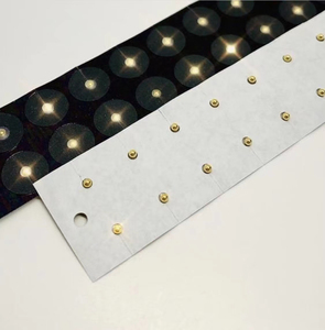 Pegatina de punto de terapia auricular, semillas de oreja de oro de 24 quilates para acupuntura de oreja con cinta transparente en hoja de papel ecológico - Product Image 2