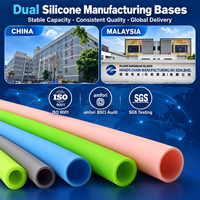 Tuyau en silicone extrudé flexible de couleur personnalisée OEM avec diamètre, épaisseur de paroi et longueur sur mesure