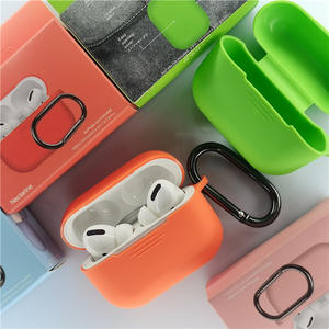 <span class=keywords><strong>Coque</strong></span> en caoutchouc de silicone liquide de couleur pure avec étui pour casque porte-clés d'emballage pour <span class=keywords><strong>Airpods</strong></span> Pro 3 - Product Image 2