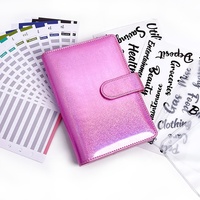 A6 organisateur de planificateur de cahier à 6 anneaux pour système de budgétisation avec 8 poches à fermeture éclair 12 feuilles budgétaires et étiquettes autocollantes