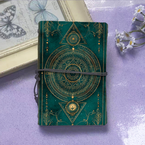 Cahier A6 Vintage fait à la main fermeture à cravate 160 pages papier amovible cadeau parfait pour les minutes de réunion d'équipe avec cercles Triang - Product Image 2