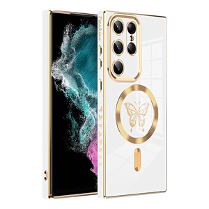Accesorios de lujo para teléfono móvil, <span class=keywords><strong>funda</strong></span> trasera magnética, Fundas para Samsung Galaxy S24 S23 Plus S22 <span class=keywords><strong>S21</strong></span> <span class=keywords><strong>Ultra</strong></span>, <span class=keywords><strong>funda</strong></span> para teléfono - Product Image 1
