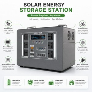 Estación de Energía <span class=keywords><strong>Solar</strong></span> Portátil de 1600 Wh y 500 W con 6 Tomas de Corriente Alterna, Luces LED y Salida Multi-Interfaz - Product Image 2