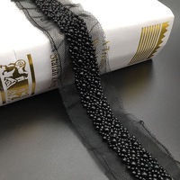 Accessoires de vêtements Ceinture en tissu de maille blanche Ruban de dentelle Perle de dentelle Tissu de dentelle perlée Tresse de perle Garniture de perle