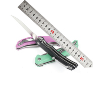 Couteau pliant extérieur Portable haute dureté G10 poignée en Fiber de carbone auto-défense EDC axe couteau de poche tactique pour l'extérieur