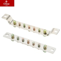 Isolateurs de barres omnibus de terre à 5, 7, 10 trous, bornier de distribution électrique 3*20mm pour salle informatique, barre de terre en laiton pour armoire