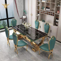 Table à manger de luxe légère, mobilier italien rectangulaire pour restaurant, salle à manger, sur mesure OEM