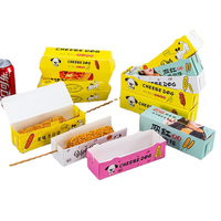Grande boîte à hot-dog blanche personnalisée pour traiteur Contenants à gâteaux pour frites Emballage à gaufres pour chien de maïs Bâton d'assiettes en papier Bols