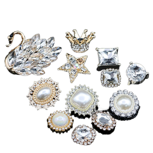 Nouvelle série <span class=keywords><strong>Elizabeth</strong></span> sabot chaussures accessoires bricolage verre strass chaussure breloques cygne Compatible croix décoration vêtement - Product Image 1