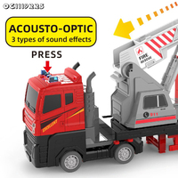 Camion de pompiers géant à friction avec pulvérisation d'eau, lumières et sons pour enfants