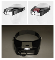 Lampe frontale Loupe à haute transparence Lampe frontale à LED Taille réglable Bandeau Loupe Réparation Lampe de travail