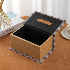 Caja de pañuelos con forma de libro de arte místico, diseño clásico de madera para el hogar, sala de estar, dormitorio, mesa de centro - Product Image 4