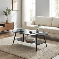 Table basse moderne à 2 niveaux en verre avec centre en métal, design réglable, taille et couleur personnalisables pour salon et usage domestique