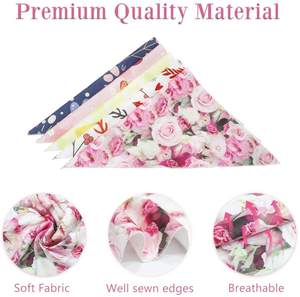 מותאם אישית כלב פוליאסטר רך <span class=keywords><strong>bandana</strong></span> לוגו קיץ אופנתי עור ידידותי משולש חיית מחמד צעיף סט סיטוני הדפסה - Product Image 2