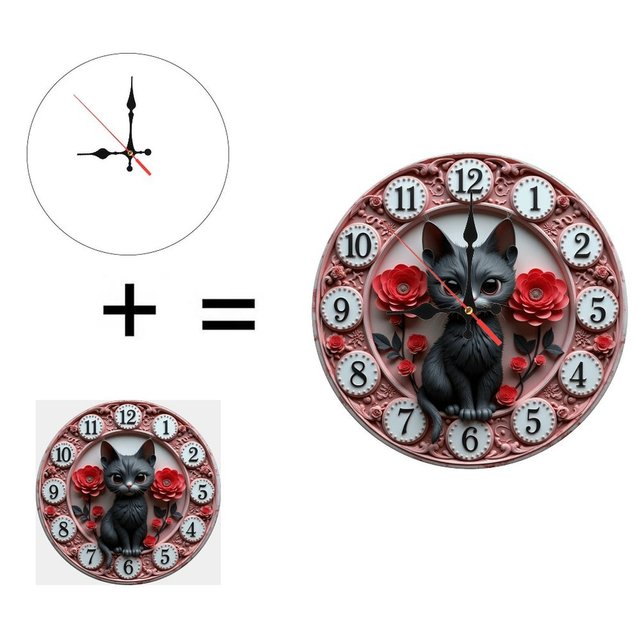 Decorative Accents 25x25cm Wood Wall Clock with Metal Corner Brackets