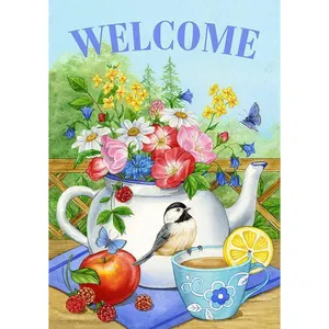 Welcome flowers diamond art kit painting diamond dots painting for adults craft art wall painting