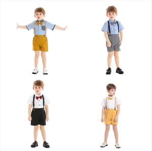 ZHG66 nuovo arrivo gentleman baby clothing set camicia con cravatta + pantalone set di vestiti per neonati - Product Image 6