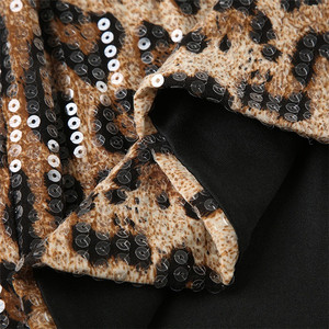 Shorts con Stampa Leopardata e Paillettes, <span class=keywords><strong>Pantaloncini</strong></span> Super <span class=keywords><strong>Corti</strong></span> a Vita Alta Aderenti per Donne, Abbigliamento da Festa e Club - Product Image 6