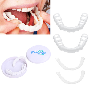 Faux Appareil Dentaire Moulable Réutilisable en Silicone pour Sourire, Haut et Bas, avec Logo Personnalisé - Product Image 1