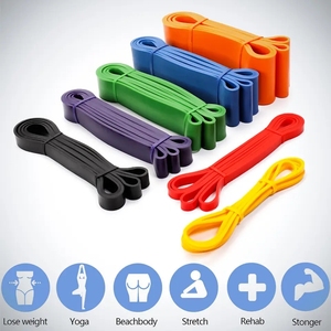 Bande d'assistance à la traction avec logo personnalisé <span class=keywords><strong>Bandes</strong></span> de force pour le <span class=keywords><strong>fitness</strong></span> <span class=keywords><strong>Bandes</strong></span> de résistance extensibles en latex pour la salle de sport et l'extérieur - Product Image 6