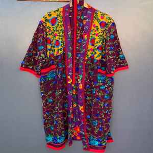 ชุดคลุมผ้าไหมวินเทจทำมือสำหรับผู้หญิง ลายปะติดสไตล์โบฮีเมียน เหมาะสำหรับใส่พักผ่อนหรือใส่ไปชายหาด ราคาขายส่ง - Product Image 4