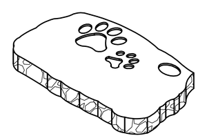 Modern American Granite Pet Tombstone Memorial with Black Footprint Design Sanded Top Polished Finish for Cemetery Use - Product Image 6