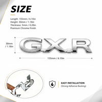 Vente en gros d'emblèmes de coffre arrière 3D en ABS chromé GXR pour Toyota Land Cruiser LC200 LC300, Prado LC120 LC150 2008-2023, autocollants de voiture