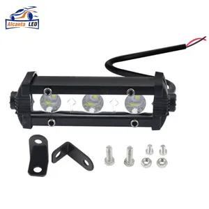 Alcantaled barra de luz de led automotiva, 4 polegadas, 9w e 3 leds, trabalho em led, 12v, drl, para farol de carro, lâmpada diurna, para offroad, atv suv