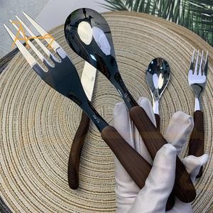 304 thép không gỉ hạt Hạt xử lý gương Bộ đồ ăn cao cấp Nhà hàng phương Tây Retro dao nĩa muỗng 5 mảnh - Product Image 6