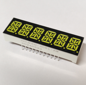 Phổ biến <span class=keywords><strong>anode</strong></span> màu trắng 0.4 inch 6 chữ số 14 đoạn dẫn Alpha số hiển thị 10mm HOUKEM-4061-BW - Product Image 1