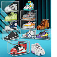 Mini blocs de construction en plastique en forme de chaussures, puzzle 3D, jouet éducatif, cadeau pour enfants de 5 à 7 ans, transport, écologique, non toxique