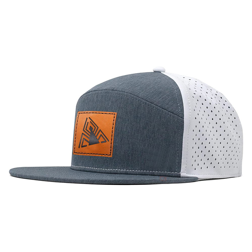 Adults 61cm Plain Trucker Mesh Caps 7 Panel Laser Cut Hat