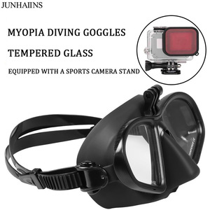 Diving Mask Two Windows Tempered Glass Silicone Low Volume Freediving Adult Beach Use - Product Image 5