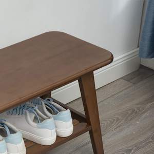 Suministro de fábrica, venta al por mayor, Banco de Zapatero personalizado, Banco de entrada de bambú, organizador con Zapatero de madera de almacenamiento de 2 niveles - Product Image 3