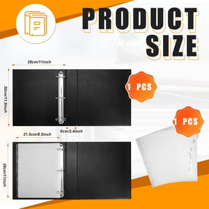 Professional Real Estate Planning Storage Box Binder PU Leather Round 3 <strong>Ring</strong> Binder with Gold Title and Index Tab Dividers - Product Image 2