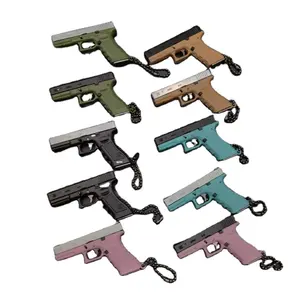 शीर्ष बिक्री लघु बंदूक चाबी का गुच्छा ग्लॉक 17 पिस्तौल PUBG गेम मिनी शैल खिलौना गन मॉडल पुरुष लड़कों के लिए धातु गन मॉडल कीरिंग उपहार खरीदें