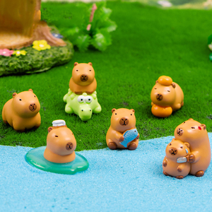 Miniatures de Capybara en Résine Mignonnes pour Décorations de Jardin, Petits Breloques Animaux de Dessin Animé, Ornements de Bureau, Accessoires DIY - Product Image 2