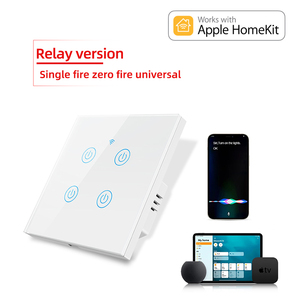 Interrupteur intelligent Wi-Fi standard UE compatible Apple <span class=keywords><strong>HomeKit</strong></span>, commande vocale Siri, système Android, matériau ABS, 220 V max, panneau tactile neutre - Product Image 2