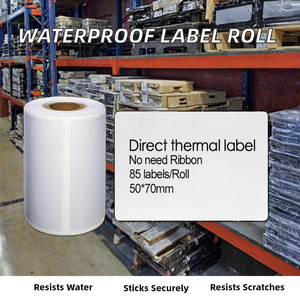 Etiquetas Térmicas Directas de 50*70mm en Rollo, Etiquetas de Código de Barras Impermeables <span class=keywords><strong>para</strong></span> Impresoras Zebra, Etiquetas <span class=keywords><strong>Adhesivas</strong></span> de Envío <span class=keywords><strong>para</strong></span> Embalaje de Gafas - Product Image 2