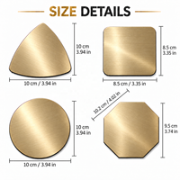 Sous-verres personnalisés en acier inoxydable, gravables au laser, formes multiples avec support en EVA pour café, bar, restaurant