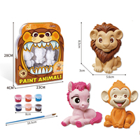 Kit de peinture DIY pour enfants : moules mignons singe et lion pour projets créatifs en plâtre