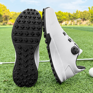 <span class=keywords><strong>Zapatos</strong></span> de <span class=keywords><strong>Golf</strong></span> Cómodos cordones de perilla de amortiguación Impermeable Antideslizante Diseño de aumento de altura Cuero Goma superior - Product Image 3