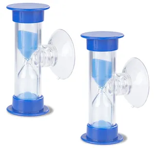 Child Plastic 8pcs Suction Cup Hourglass Timer Bathroom Hourglass 2 Minute mini hourglass sand watch