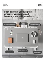 Bureau d'ordinateur portable ergonomique pliable pour chevet, réglable en hauteur, avec porte-gobelet et fente pour tablette, idéal pour lit, canapé, étudiant, bureau à domicile