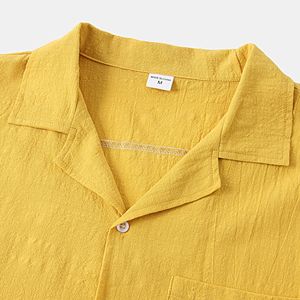 Conjunto corto de lino de dos piezas informal de verano para hombre, venta al por mayor, combinación de camisa y pantalones cortos activos - Product Image 3
