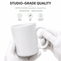 Tasses à café vierges en céramique personnalisables pour le bricolage, vente en gros, avec stylos de peinture et pinceaux pour écoles, studios, fournisseurs et usines