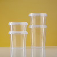 500ml 600ml 800ml 1000ml PP Plastic voedselbewaarbak met afsluitdeksel, rond, wegwerpbaar, voor salade, fruit, cake, dessert en andere voedingsmiddelen
