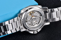 Montre automatique mécanique carrée pour homme PD-1767 NOUVEAU, en acier inoxydable, verre, 3 ATM, pour la plongée